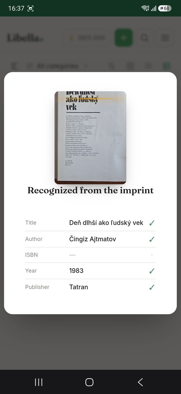 Rozpoznanie knihy z tiráže — Deň dlhší ako ľudský vek, Tatran 1983, bez ISBN